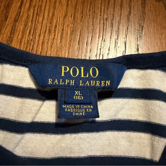 Polo Ralph Lauren young girls blue and white tank top size XL (16) - Picture 4 of 5